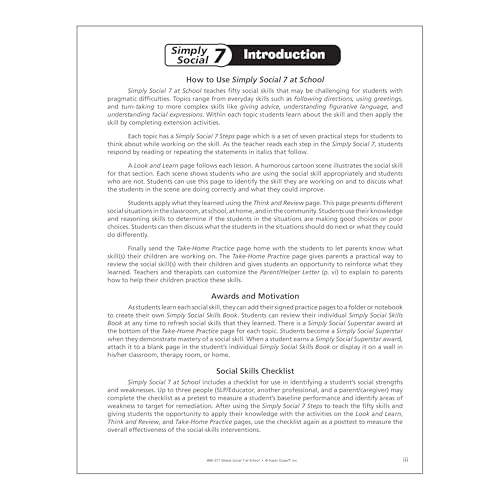 Super Duper Publications | Simply Social 7 at School - Seven Strategies for Positive Relationships with Friends, Parents, Teachers, and other Adults | Educational Learning Resource for Children