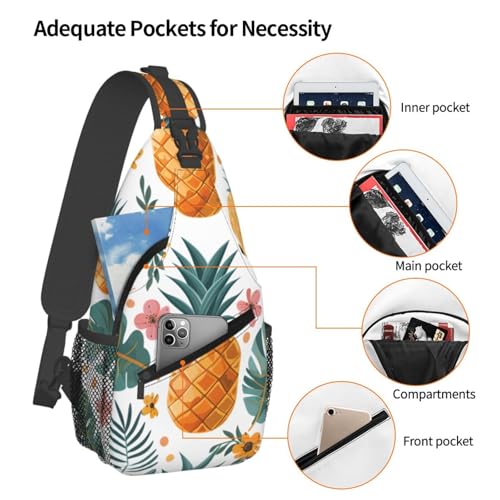 Bolso bandolera con diseño de piña para hombre y mujer miniatura 4