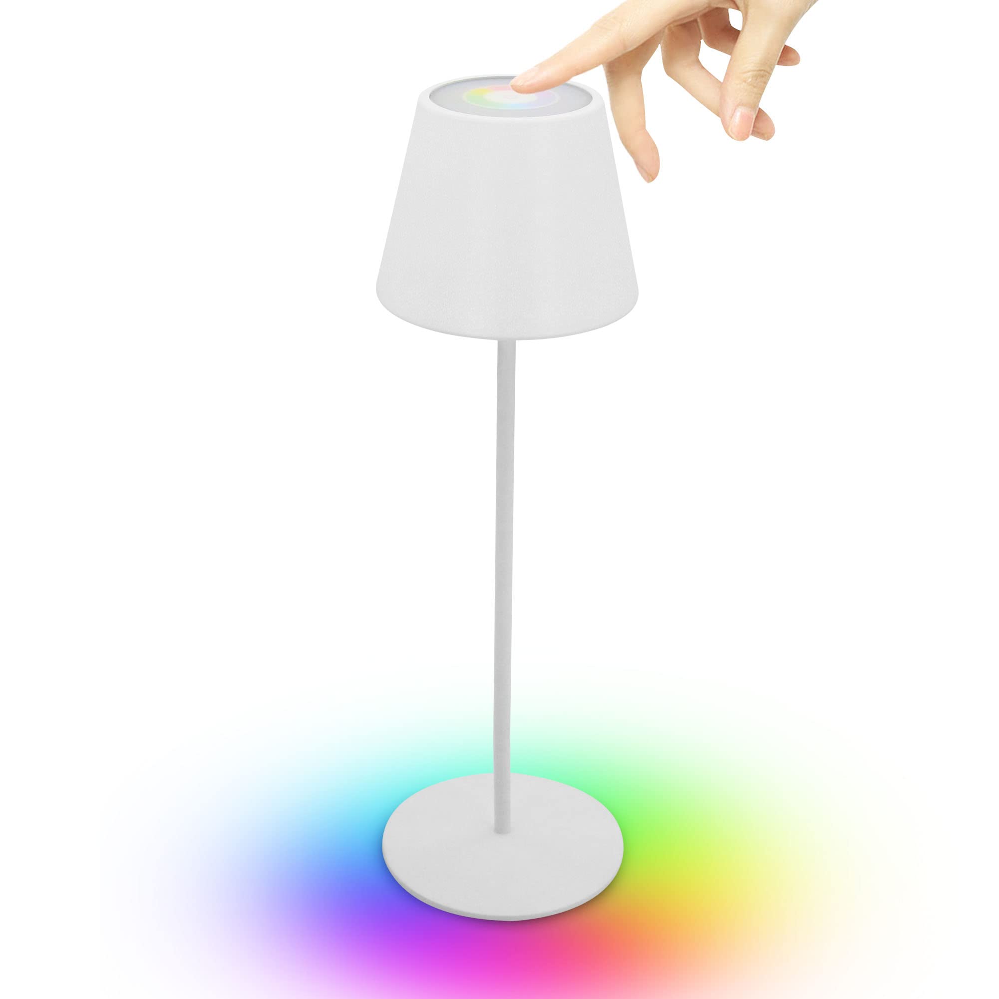 Velamp JOSEPHINE - Lampada da Tavolo LED - Senza fili ricaricabile – Impermeabile, adatta per interni ed esterni – Colore Bianco