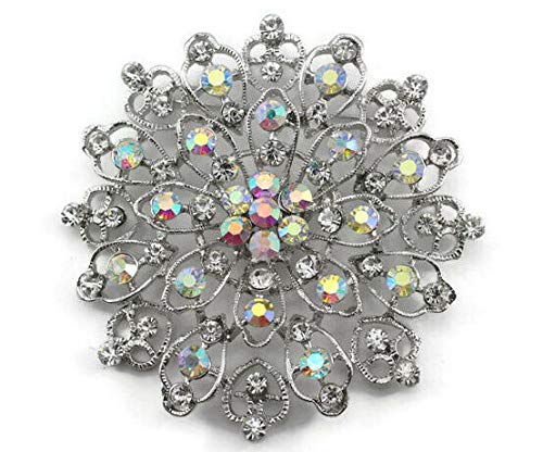 Clear Fancy Rhinestone Crystal Exquisite Bridal Wedding Brooch Pin PY-590
