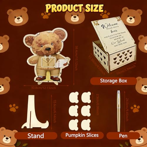 Bear Baby Shower Guest Book Set Bear Baby Shower Decorations for Christmas - image 3