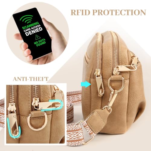 Image of Crossbody Bag for Women Vegan Leather Handbag Purse Anti Theft RFID