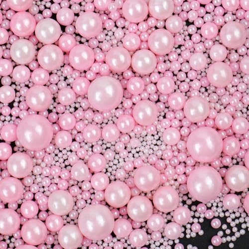 Image of Pink Sprinkles for Cake Decorating, 130g /4.6oz Edible Light Pink Pearl Sprinkles Mix, Sugar Candy Pearls for Baking, Cookie Decorations and Cupcake Toppings, Wedding Party Valentines Supplies