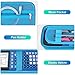 BOVKE Hard Calculator Case for Texas Instruments TI-84 Plus CE Color Graphing Calculator/TI-84 Plus/TI-83 Plus CE, Extra Zipped Pocket for USB Cables, Charger, Manual and More, Blue
