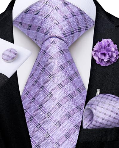 Image of DiBanGu Mens Zipper Tie Silk Pre-Tied Necktie with Gift Box