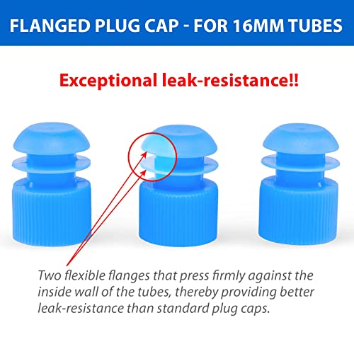 Globe Scientific 116152B Polyethylene Flange Plug Cap For Test Tubes, 16Mm Size, Blue (Pack Of 1000) #TOP1