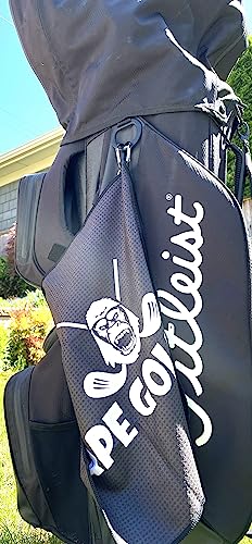 Ape Golfing Golf Towels For Golf Bag Golf Towels With Aluminium Alloy Carabiner In All Black Finishing | Microfiber With Waffle Pattern (Blackx2) #TOP7
