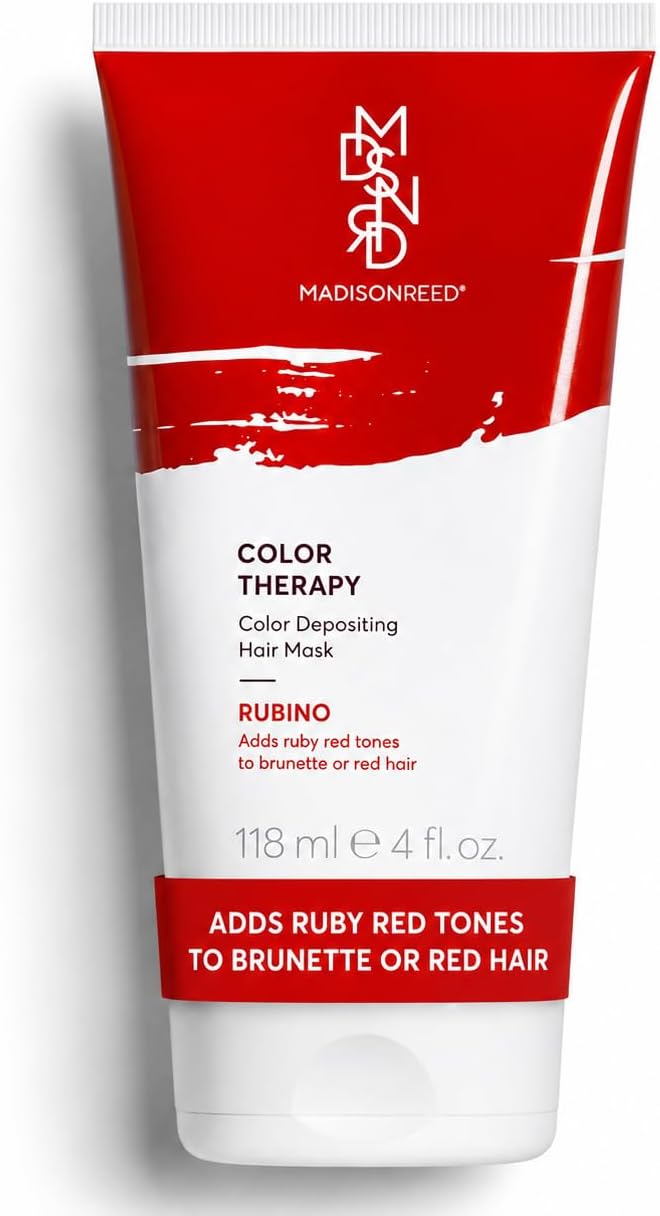 Color Therapy Rubino, Depositing Hair Mask & Deep Conditioning Treatment, Intensely Hydrating, Refreshes Tone, Keratin & Argan Oil, 4 Fl Oz (118 mL)