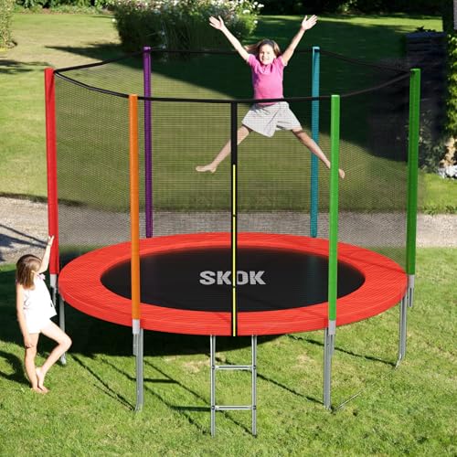 Image of SKOK Trampoline for Kids,400LBS Outdoor Trampoline with Net-ASTM Approved Trampoline for Children and Adults