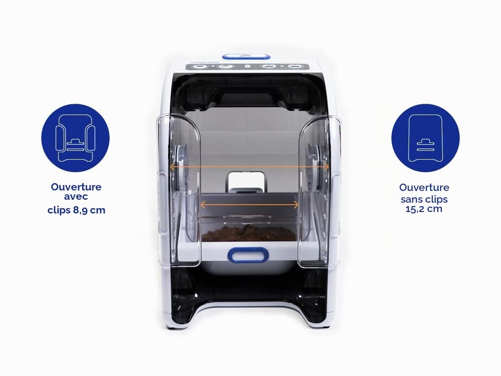 Closer Pets Mangeoire Automatique MiBowl Microchip, gamelle pour Chien, gamelle pour Chat, Blanc, Noir, 17,5x19,5x25cm, Chats, Chiens, Compatible Lave-Vaisselle