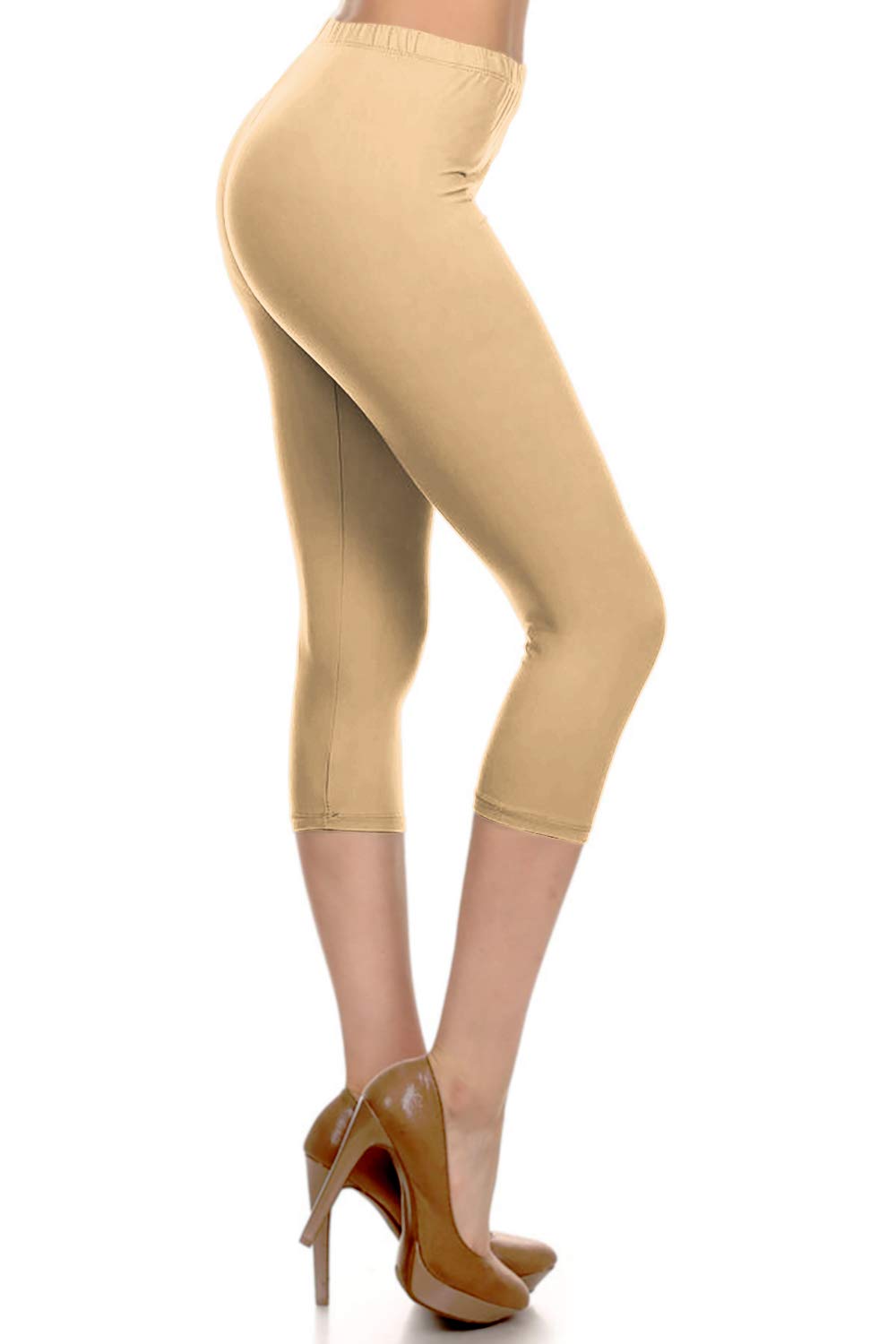 Leggings Depot Women's High Waisted No-Roll Leggings, 1" Waistband