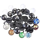 30 plateaux à pendentifs noirs et 30 cabochons en verre transparent, 60 pièces au total