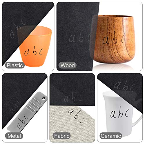 Tuparka 120 Sheets Carbon Copy Paper With 5 Pcs Embossing Stylus,Black Transfer Paper Tracing Paper For Tracing On Wood,Fabric Tattoo Stencil Copy Accessory #TOP5