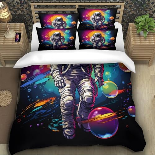Housse de couette astronaute en microfibre pour lit simple - 5