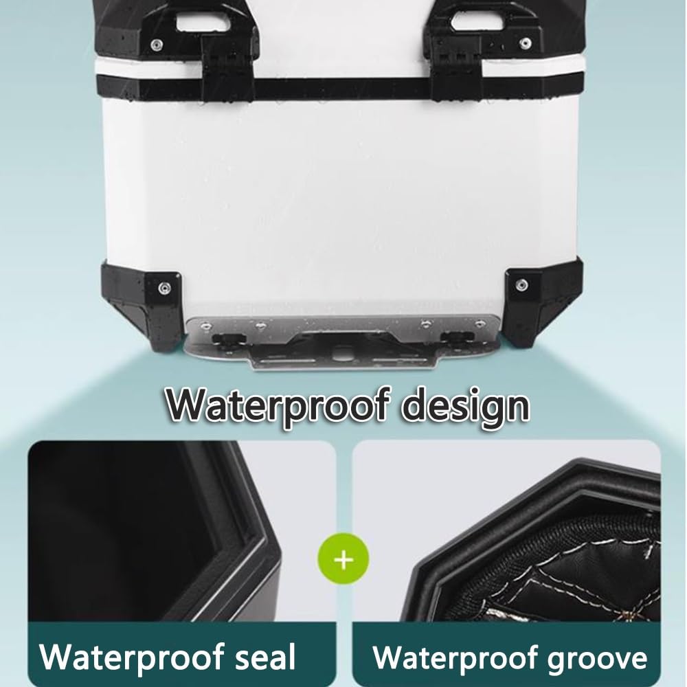 NILZA Baúl De Moto Scooter Maleta PP Caja De Moto, Baul para Moto Universal Baúl De Moto con Accesorios, 35L Top Case Moto Topcase Scooter para Equipaje (Color : Black, Size : Bottom Plate+Liner)