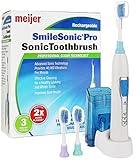 Meijer Sonic Pro Rechargeable Electric Toothbrush, 3 Brushing Modes, 2 Minute Timer
