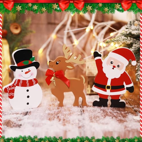 Snowman-Christmas-Decorations-Indoor-Cute-Snowman-Winter-Tiered-Tray-Decor-Set-of-3-Wooden-Snowman-Blocks-Xmas-Table-Decoration-for-Party-Home-Office-Shelf-Door-Santa-Claus-Reindeer Snowman Christmas Decorations Indoor Cute Snowman Winter Tiered Tray Decor Set of 3 Wooden Snowman Blocks Xmas Table Decoration for Party Home Office Shelf Door Santa Claus Reindeer