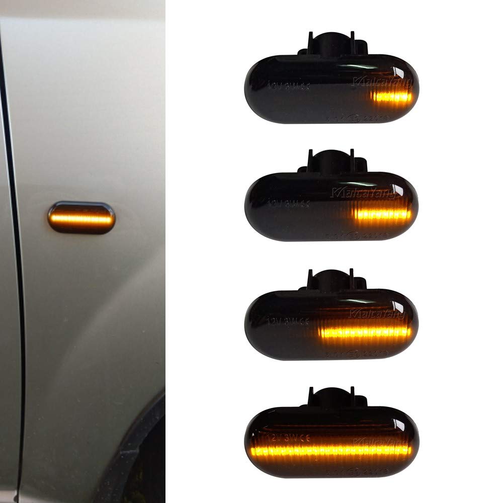 Clignotants Latéraux Noirs à LED - Lot De 2 - Compatibles Renault Clio, Kangoo, Twingo, Smart Fortwo, Etc.