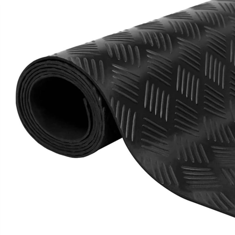 Pavimentos Arquiservi - Suelo de Goma Checker - 1,4 x 10 m - Color Negro - Ideal para Entornos Industriales e Interiores - Resistente al Agua y Antideslizante - Fácil de Instalar