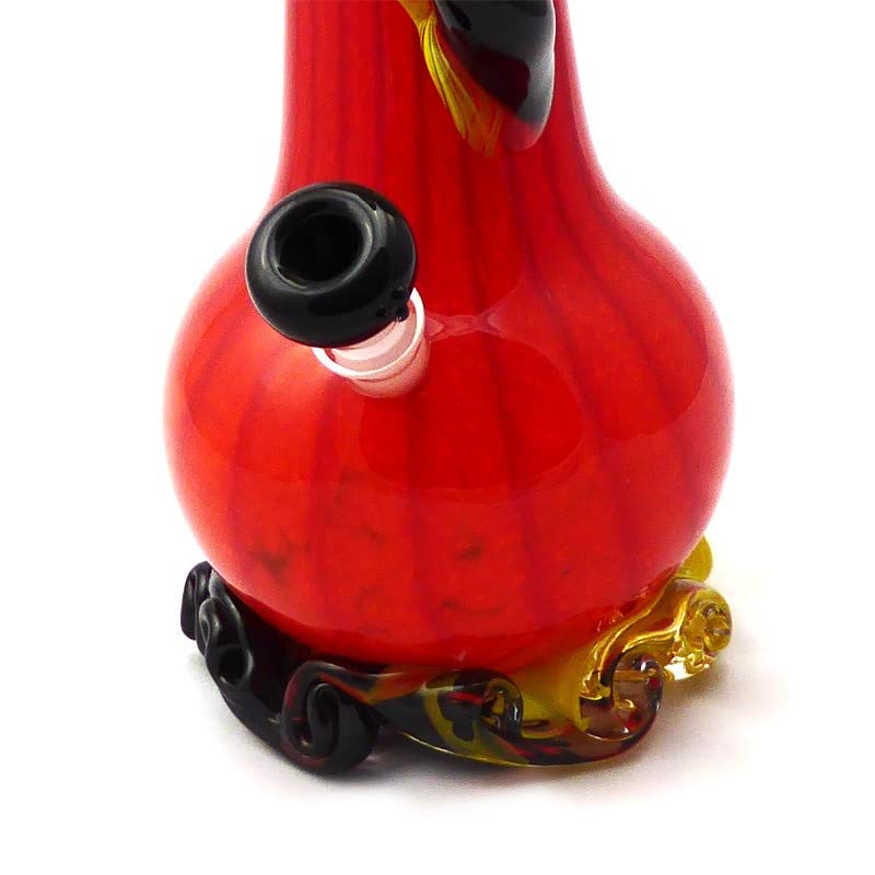 Noble Glass Glas Bong XL Softglas Bong (Rot-Schwarz-Gelb) Handgemachte Wasserpfeife 50 cm - 420QUEENZ Bong-Kollektion – Bild 3
