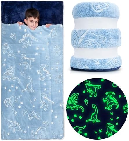 Kids Sleeping Bag for Boys & Girls - Glow in The Dark for Ages 3+...