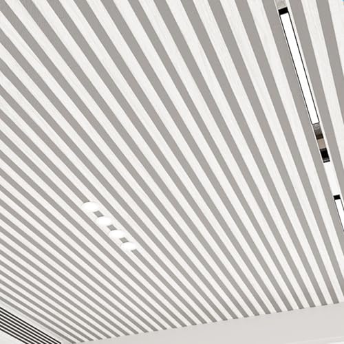 Panneaux de plafond en mousse 3D - Revêtement de plafond suspendu autocollant et imperméable - Motif rayé 67x67 CM - Lot de 20 - Parfait pour la décoration murale intérieure