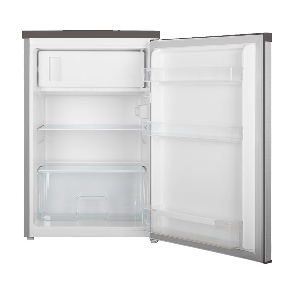 SVAN Frigorífico Refrigerador Inox SR855500ECX. Capacidad 120 Litros, Puerta Reversible, Bajo Nivel Sonoro, Eficiencia Energética Clase E