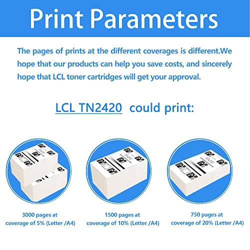 LCL Kaseta z tonerem TN2420 TN-2420 TN2410 TN-2410 3000 stron (2-pak czarny) zamiennik dla Brother HL L2350DW HL-L2310D HL-L2357DW HL-L2375DW HL-L2370DN Brother MFC-L2710D DN