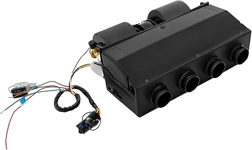 Vista 22 de Unidad de ensamblaje de evaporador de aire acondicionado y kit de calentador, 880 pies/min 137 BTU 3 velocidades AC 12 V evaporador eléctrico debajo