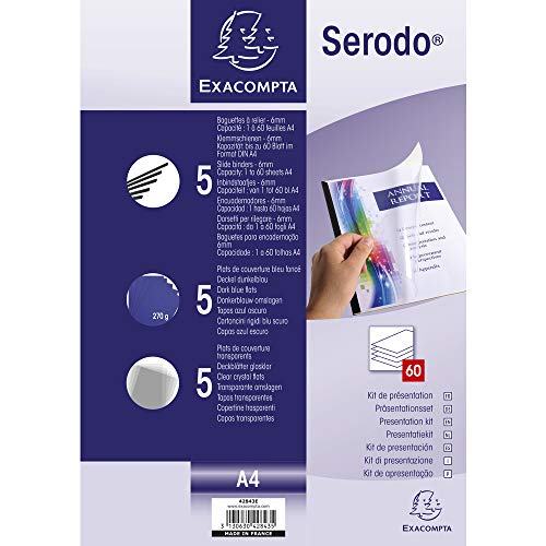 ACROPAQ - 5 x Klemmschienen-Set - Zum Binden von bis zu 60 Blatt, ohne Bindemaschine