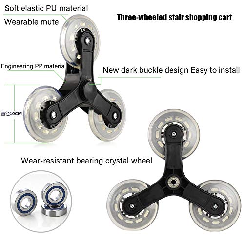 H.Slay Einkaufstrolley mit Rädern und Sitz, Einkaufsroller Treppensteigen wasserdichte Oxford Tuch Starke… – Bild 5