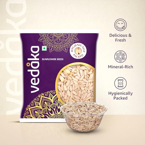 Image of Amazon Brand - Vedaka Sunflower Seeds | 1 Kg | Rich Source of Magnesium | Delicious & Fresh | Convenient Snack | Hygienically Packed