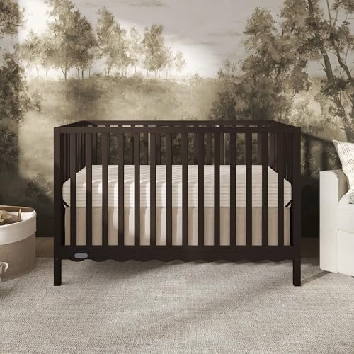 Image of Dream On Me Synergy Wave 5-in-1 Convertible Full Size Baby Crib, Chocolate
