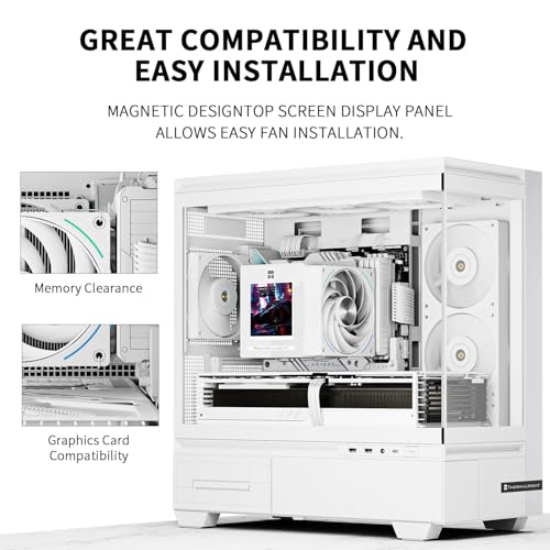 Image of Thermalright Phantom Spirit 120 Vision Snow CPU Cooler, PC Heatsink Cooler 7 Heat Pipes, 3.95'' Magnetic Display Screen with 480x480 Resolution,for AM4 /AM5 and Intel LGA1700 /1851 /115x