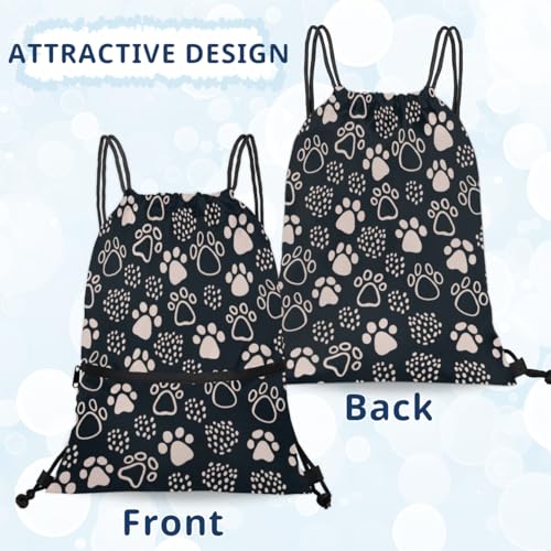 Cat Dog Animal Pattern Drawstring Bag Drawstring Backpack Waterproof Smooth Sport Draw String Back Bag Gym Camping Beach Bag for Men Women4