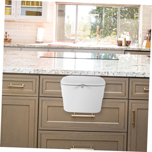 Caneca de basura rectangular blanca para cocina y baño miniatura 3