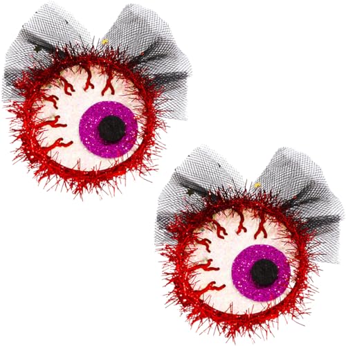 2 Stück Haarspange im Augapfel-Stil, Halloween Haarspangen Skeleton Haar Zubehör für Mädchen, Gothic Haarschmuck 2 Stück Haarspange im Augapfel-Stil, Halloween Haarspangen Skeleton Haar Zubehör für Mädchen, Gothic Haarschmuck