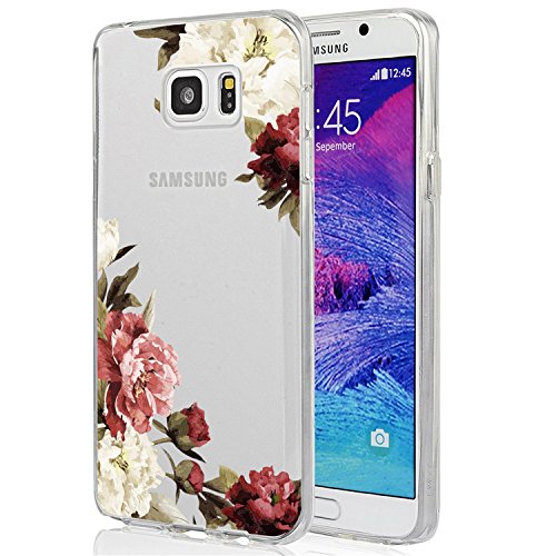 Ueokeird for Galaxy Note 5 Case, Note 5 Case for Girls, Clear Soft Flexible TPU Watercolor Flowers Floral Printed Back Cover for Samsung Galaxy Note 5 Blossom Flower