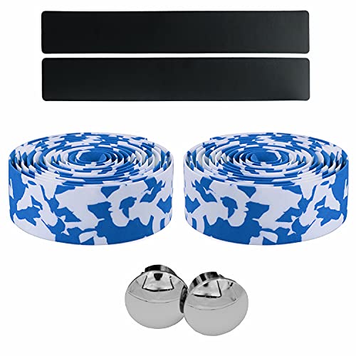 Kingou White & Blue Camouflage Eva Road Bike Handlebar Tape Cycling Bar Tapes - 2Pcs Per Set #TOP2