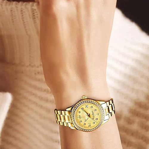 Miniatura 5 de Relojes automáticos de cuerda automática para parejas, calendario, fecha, acero inoxidable de lujo, para hombres y mujeres, par de relojes para él y