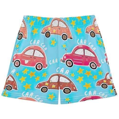 Girls and Athletic Shorts Variety Whimsical Cartoon Cars Youth Summer Comfy Pajama Sleepwear Teens Kids, X-Small