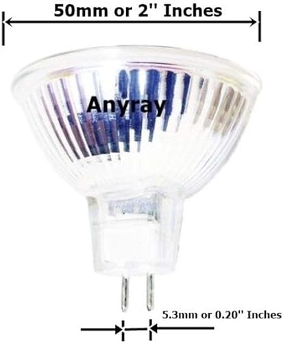 Miniatura 2 de Anyray Paquete de 3 bombillas BAB 20w 12V MR16 FL36 con cubierta de lente