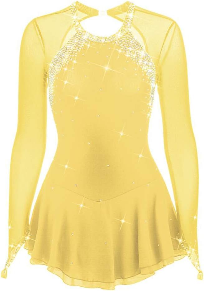 Professional Competition Suit Classic Figure Skating Dress Long Sleeve Ice Dance Gymnastics Performance Costume