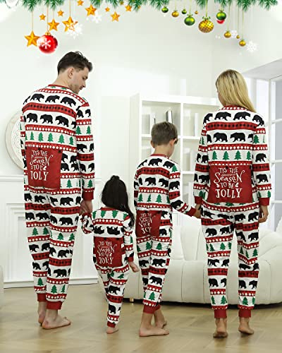 Kouric Weihnachtspyjama Jumpsuit, Christmas Pyjama Damen/Herren/Junge/Mädchen/Baby, Weihnachts Schlafanzug Onesie Weihnachten Geschenke für Frauen, Männer, Pärchen, Eltern, Paare, Familien - Image 3
