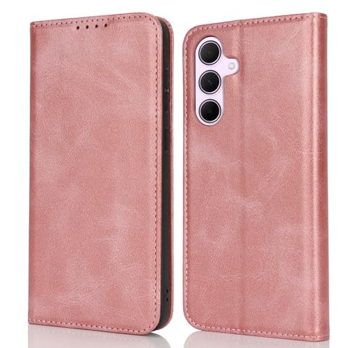 【Hamany】 galaxy A36 5g ケース 手帳型 ギャラクシーA36 ケース カード 収納 耐衝撃 耐久性 耐摩擦 SC-54F ケース galaxy a56 スマホケース マグネット式 スマホケース レザー カバー -ファッション ローズゴー