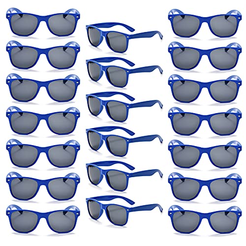 Bulk Kids Orange Sunglasses For Party Favors 20 Pack Neon Color Sunglasses For Daily Costumes Accessories (20Blue) #TOP3