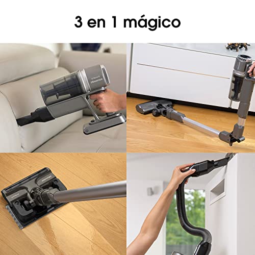 Hisense HVC6464A Draadloze stofzuiger, 25,2 V, looptijd tot 60 minuten, led-display, accessoires voor het stofzuigen en dweilen van vloeren met borstel,6kg,wit en grijs - Image 6