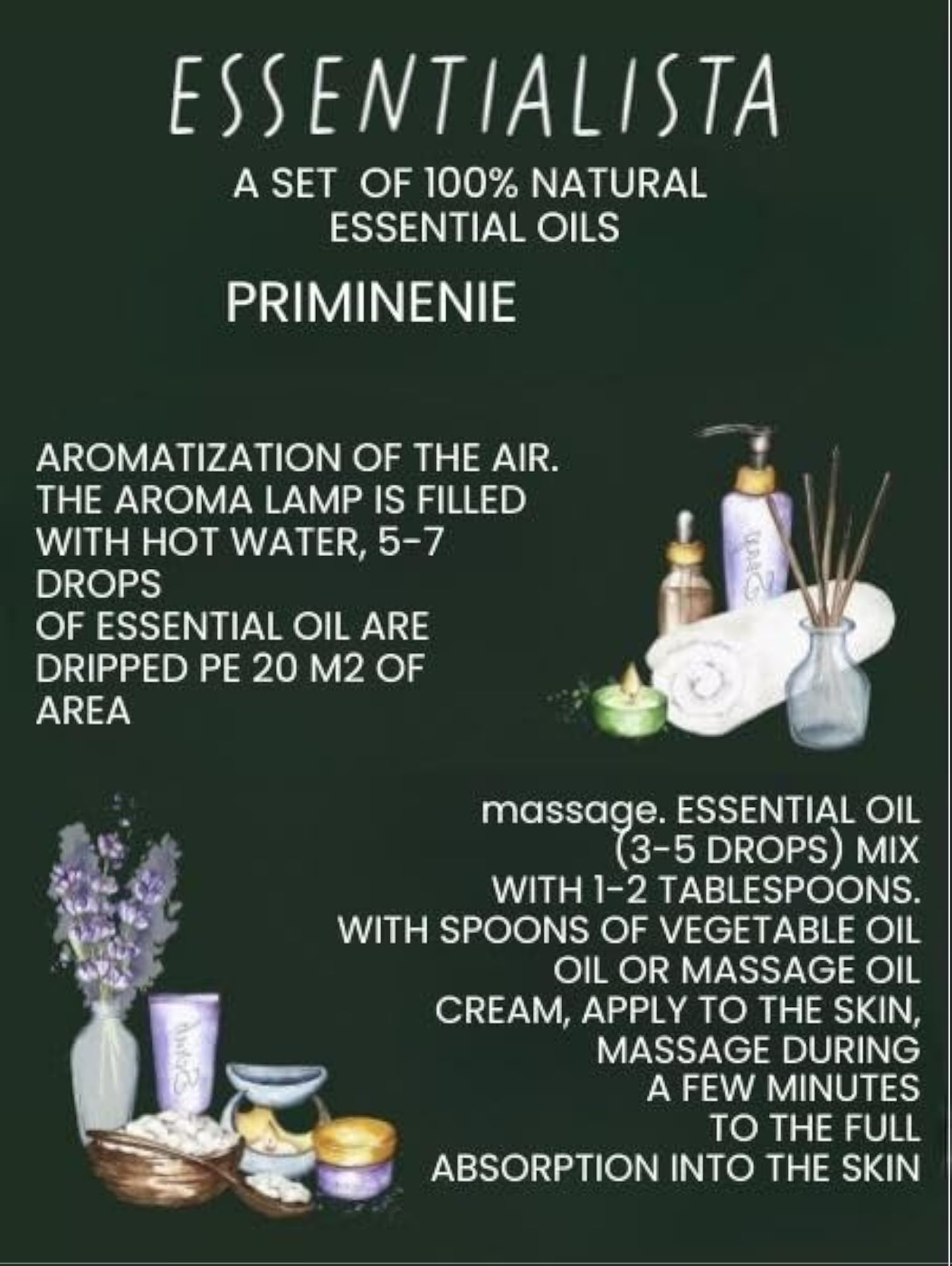 Essential Oil Set, 3 Bottles, 100% Pure