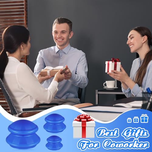 Image of TrelaCo 6 Pcs Silicone Cupping Kit for Massage Therapy,Solid Blue | Cupping Cups 3 Sizes, Suction Therapy for Body Massage Myofascial, Relieves Cellulite Muscle Pain Tension, Studio Household