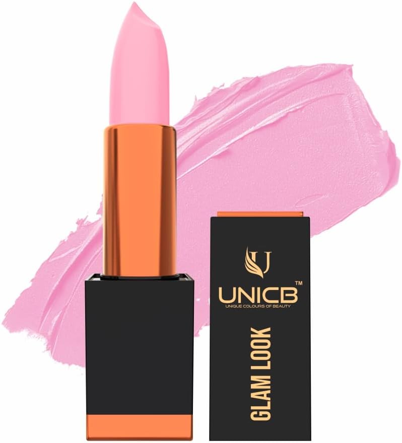 Glam Look Matte Lipstick Plump, Impactful All-Day Glamour with Meticulously Curated Ingredients, Ethical Beauty, and Effortless Application - Redefine Your Beauty Routine (3.5g) (Powder Pink)